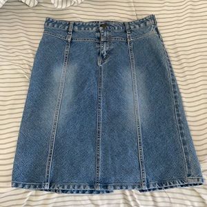Denim Knee Length Skirt